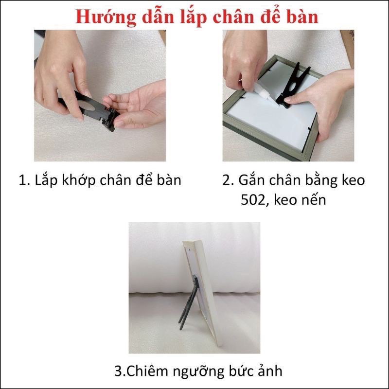 KHUNG ẢNH 10x15, 13x18 ,15x21 có kèm chân chống khung mặt mica bóng  kính
