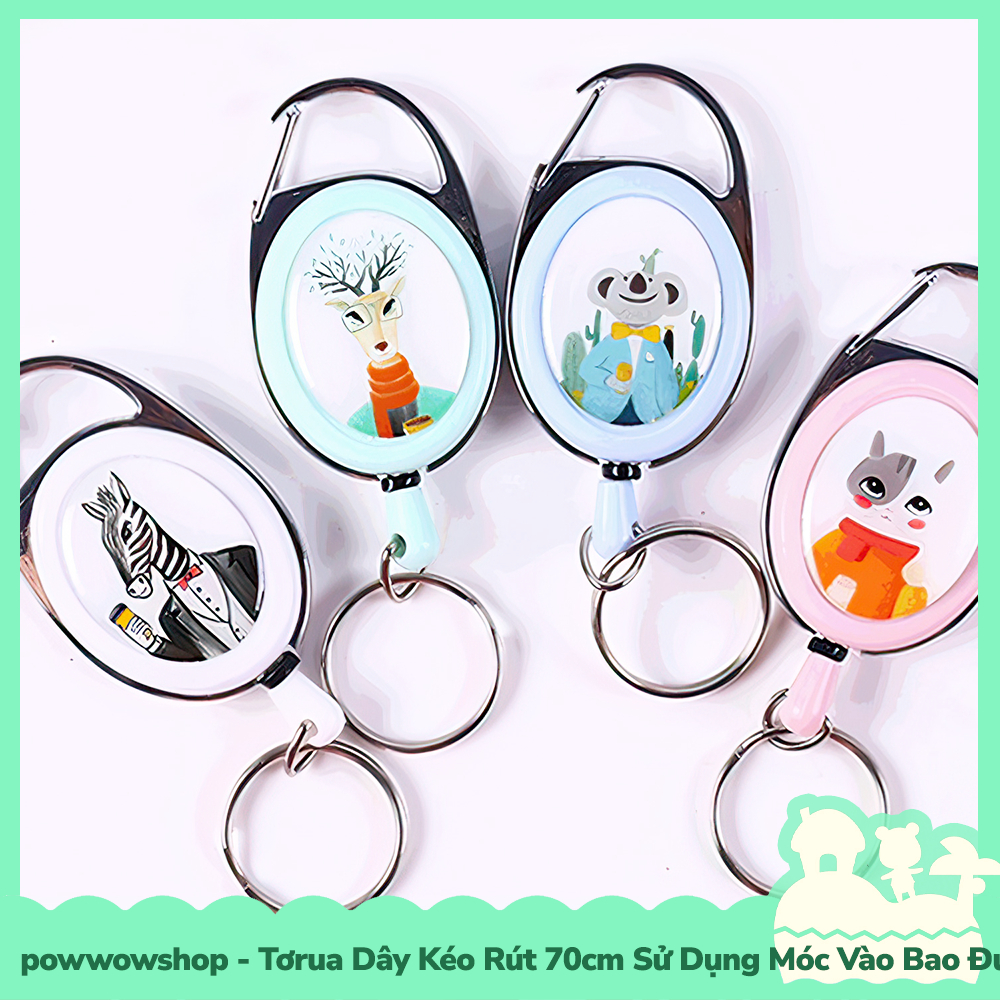 [Sẵn VN - Hỏa Tốc] Tơrua Dây Kéo Rút 70cm Sử Dụng Móc Bao Đựng Thẻ Nhân Viên Phong Cách Hình Thú Animal Luxury