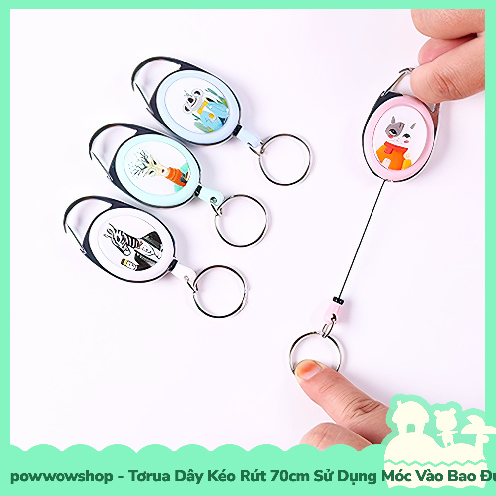 [Sẵn VN - Hỏa Tốc] Tơrua Dây Kéo Rút 70cm Sử Dụng Móc Bao Đựng Thẻ Nhân Viên Phong Cách Hình Thú Animal Luxury