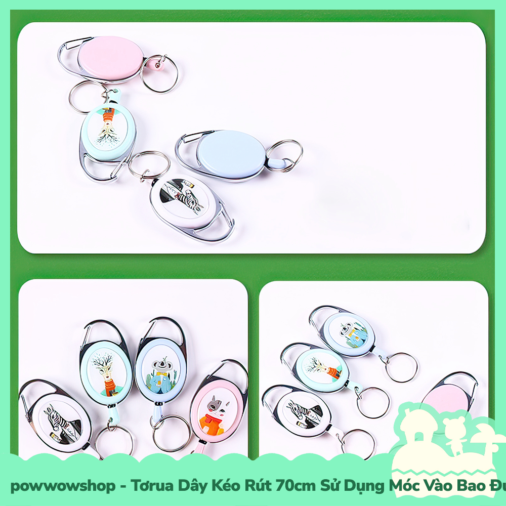 [Sẵn VN - Hỏa Tốc] Tơrua Dây Kéo Rút 70cm Sử Dụng Móc Bao Đựng Thẻ Nhân Viên Phong Cách Hình Thú Animal Luxury