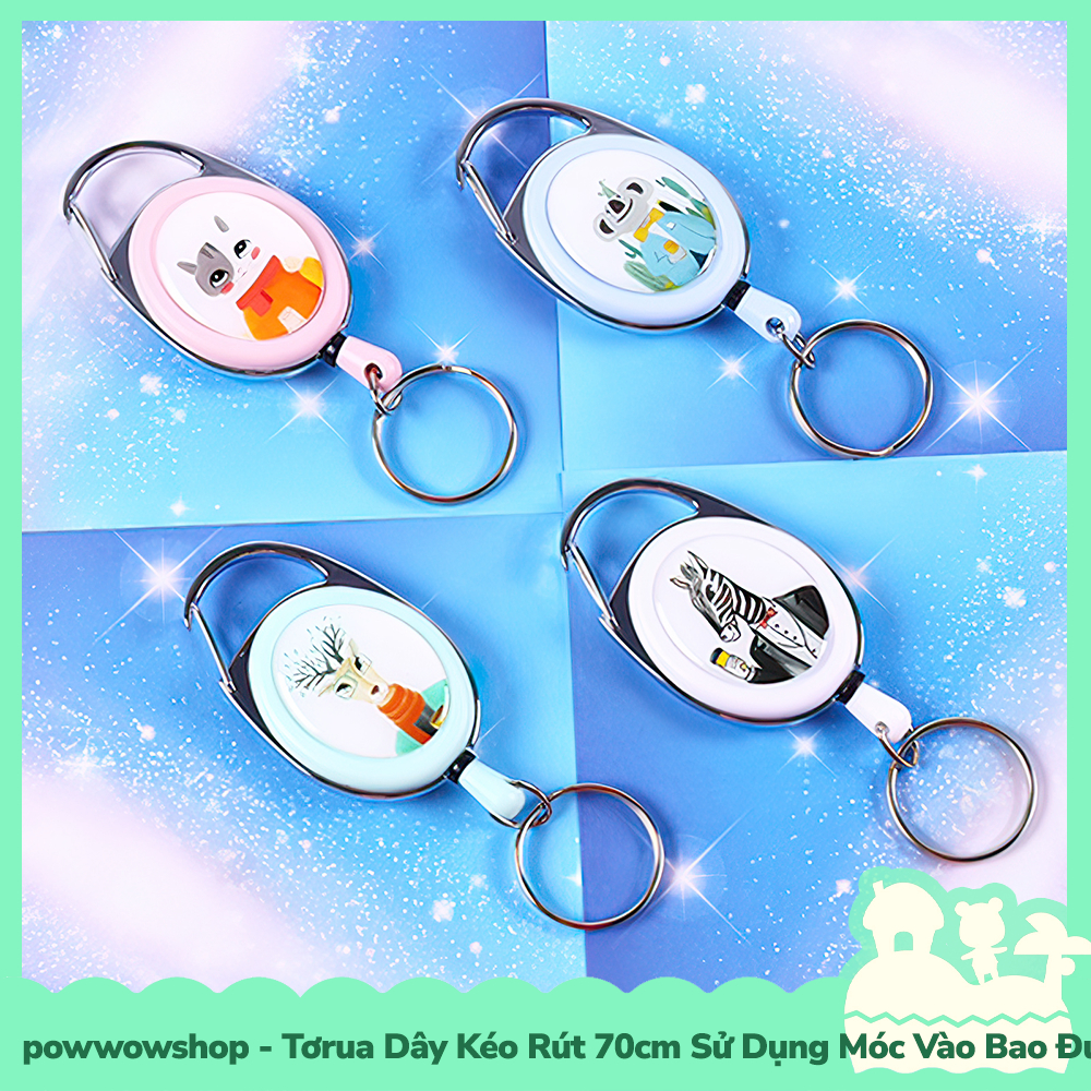 [Sẵn VN - Hỏa Tốc] Tơrua Dây Kéo Rút 70cm Sử Dụng Móc Bao Đựng Thẻ Nhân Viên Phong Cách Hình Thú Animal Luxury