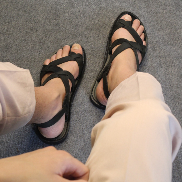 MH03-Dép sandals xỏ ngón da bò nhập khẩu, đế cao su đúc nguyên khối , xăng đan dép kẹp xỏ ngón Mehai