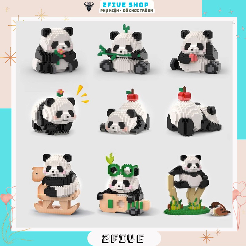 Lắp ráp gấu, Mô hình lắp ráp gấu trúc đánh đàn, gấu trúc đánh đàn, mô hình gấu trúc
