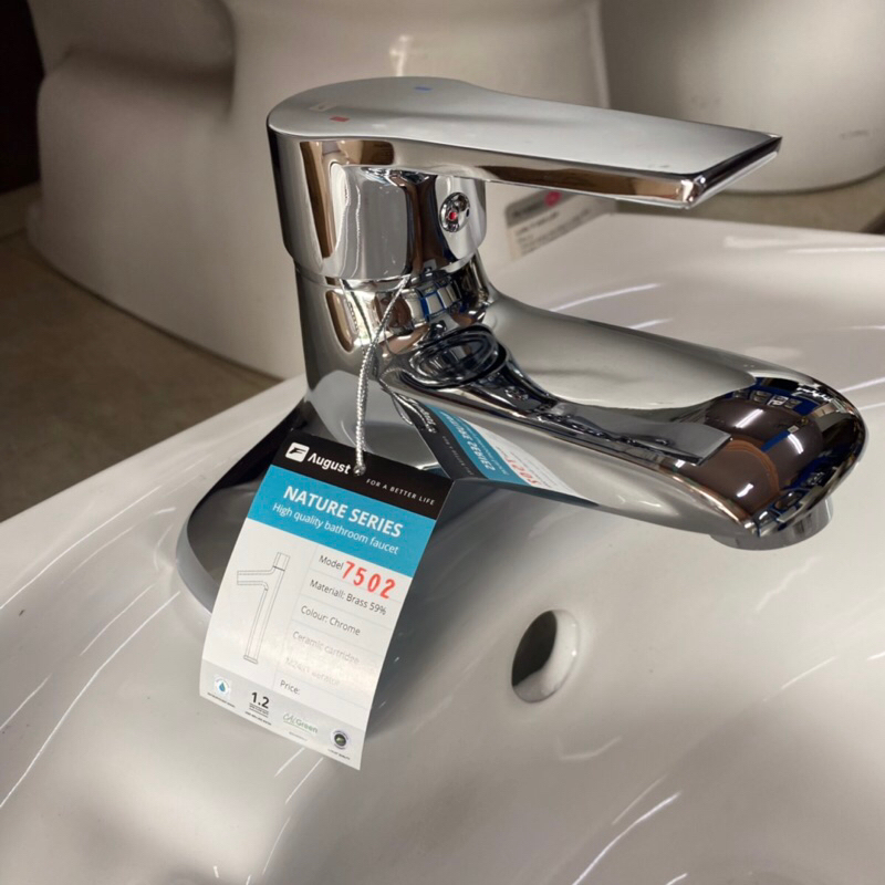 Củ vòi rửa tay, vòi rửa mặt, vòi lavabo August cao cấp nóng lạnh BẢO HÀNH 5 Năm