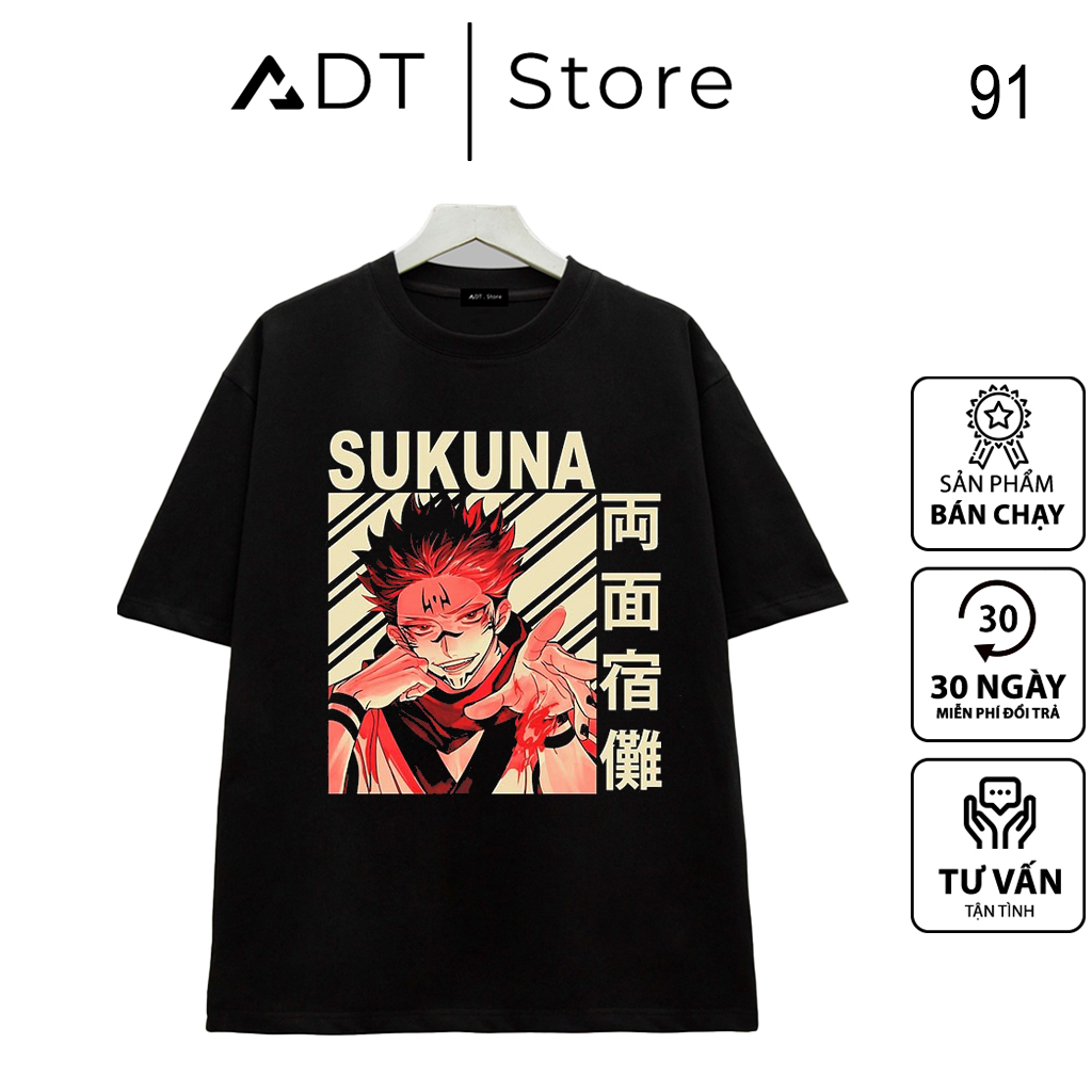 Áo thun ADT.Store x Jujutsu Kaisen mẫu mới Anime in hình Sukuna cực ngầu,Hình in chuyển nhiệt Không bong tróc