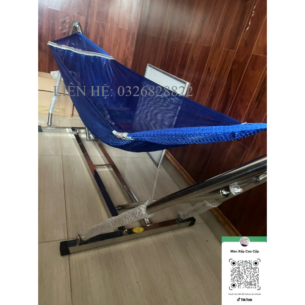 Võng xếp VINH HẠNH cao cấp khung inox Tiến Đạt chính hãng khung vuông phi 40,chịu tải trọng lên đến 250 kí