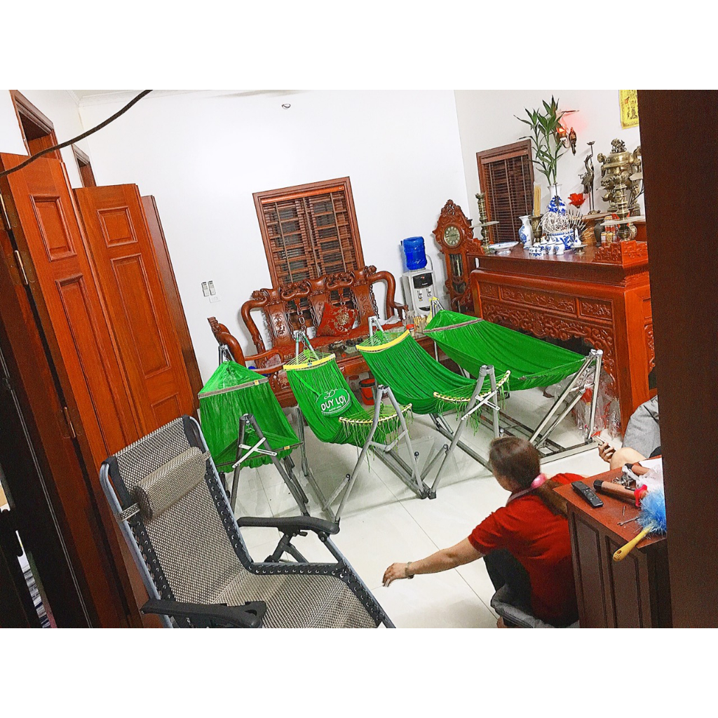 Võng xếp VINH HẠNH cao cấp khung inox Tiến Đạt chính hãng khung vuông phi 40,chịu tải trọng lên đến 250 kí