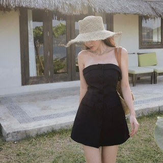 Đầm quây cup ngực đính cúc lắp túi TKCC BAGEO