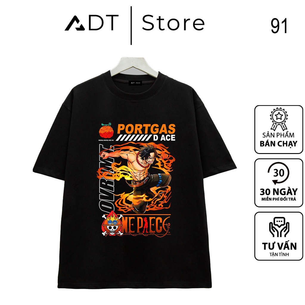 Áo thun ADT.Store x One Piece Anime in hình D.Ace Mẫu hình mới chất thun co giãn 4 chiều