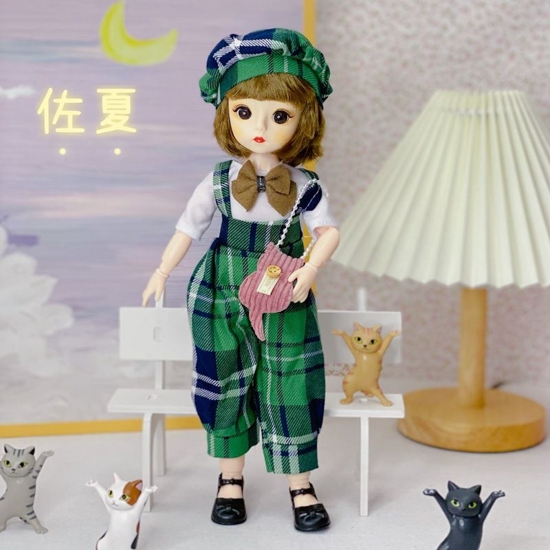 Búp Bê Tóc Ngắn BJD Cao 30cm Xinh Xắn Đáng Yêu - Khớp Linh Hoạt - Mắt Long Lanh