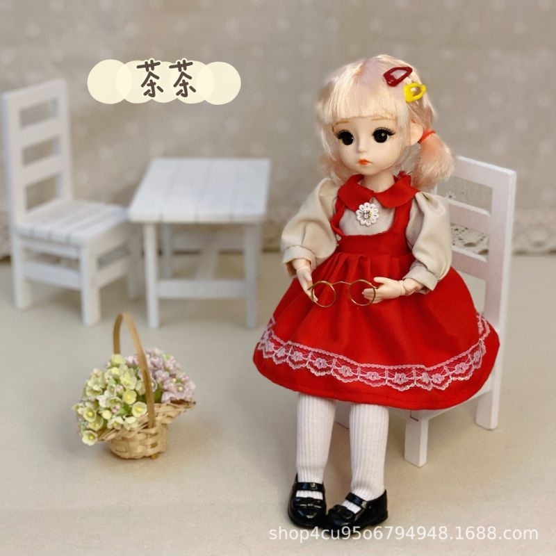 Búp Bê Tóc Ngắn BJD Cao 30cm Xinh Xắn Đáng Yêu - Khớp Linh Hoạt - Mắt Long Lanh