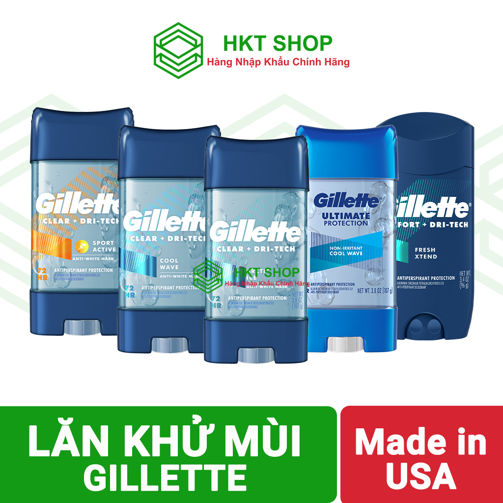 [USA] Lăn Khử Mùi Gillette Clear Gel 107g Mỹ - HKT Shop