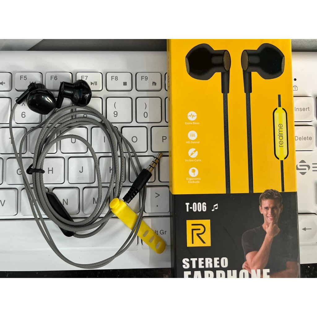 TAI NGHE REALME T-006 JACK 3.5MM 1.2M , ÂM HAY BASS CĂNG SỒNG ĐỘNG