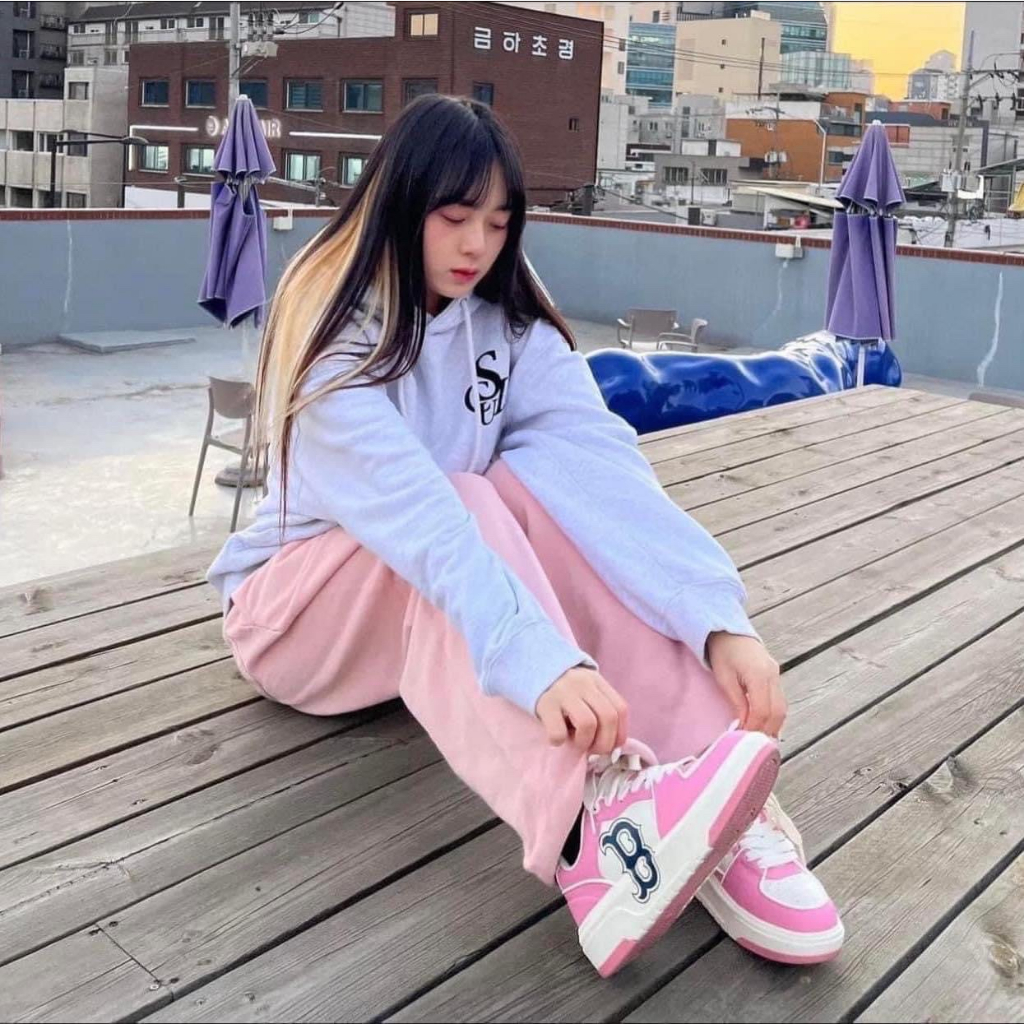 Giày Sneaker Nam Nữ MLB Liner PanDa Đen Trắng, Giày MLB Chunky Màu Đen Trắng Full Size