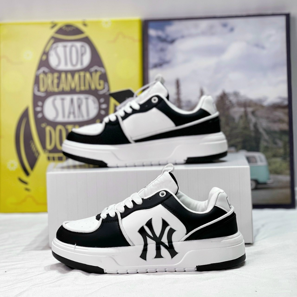 Giày Sneaker Nam Nữ MLB Liner PanDa Đen Trắng, Giày MLB Chunky Màu Đen Trắng Full Size