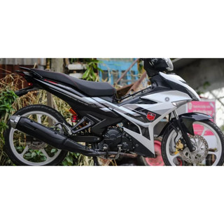 Tem rời ex 150 y15zr hoa văn dán xe trắng đen