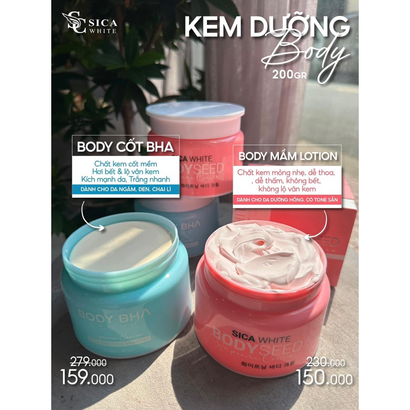 Kem Body Mầm Ý Dĩ SICAWHITE, Siêu Trắng, Thách Thức Mọi Làn Da