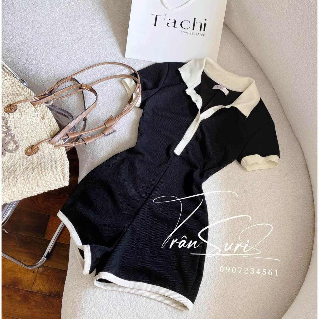 Jum nữ thun gân cổ bẻ họa tiết phối viền màu nude siêu sang chảnh, quý phái thích hợp cho các tình yêu đi chơi, đi biển