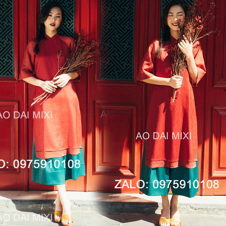 Áo dài cách tân nữ dáng suông tay lỡ, chất tơ cao cấp mềm mát mặc sự kiện chụp hình cưới hỏi lễ tết 2024 xinh đẹp