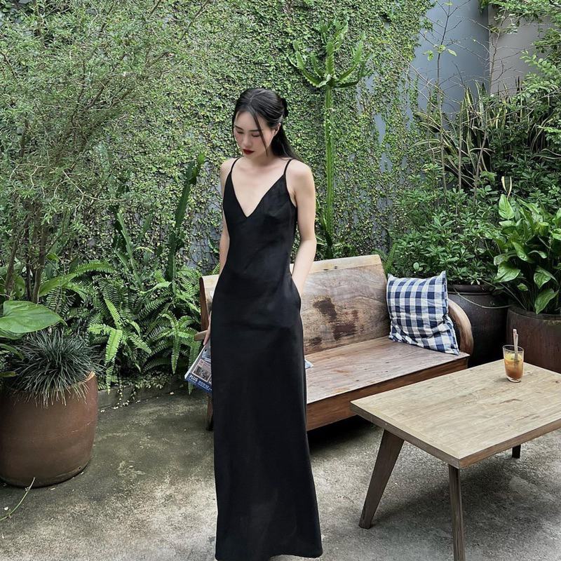 ĐẦM MAXI 2 DÂY CỔ TIM