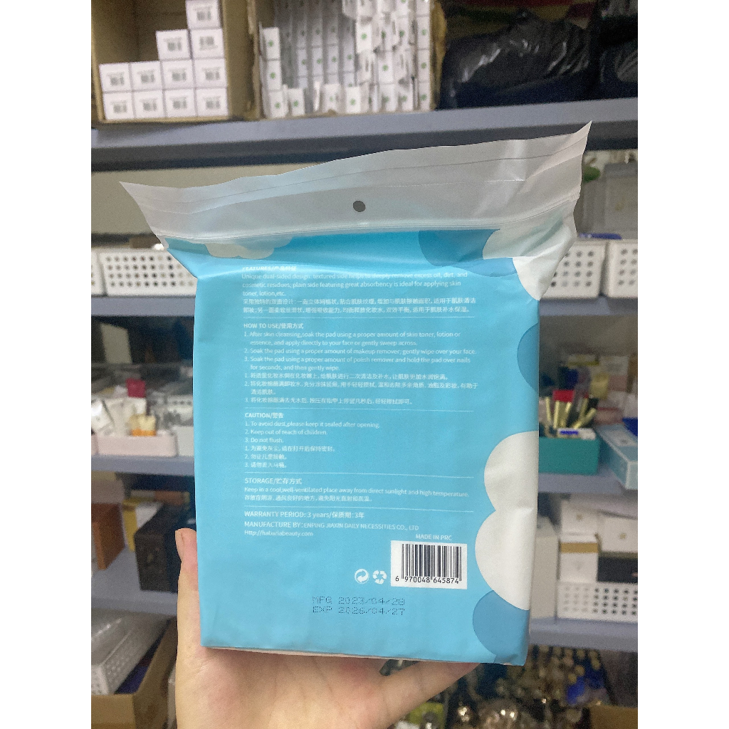 Bông tẩy trang nhẹ nhàng làm sạch da sáng khỏe Habaria