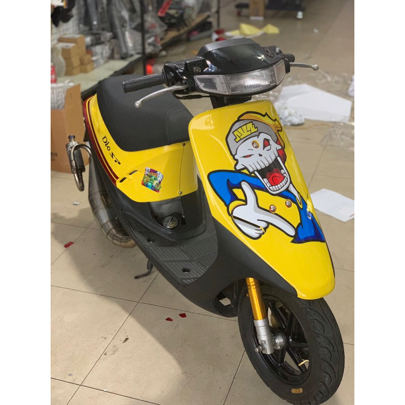 Tem rời Dio xe vàng phối tem hoạt hình cực đẹp.