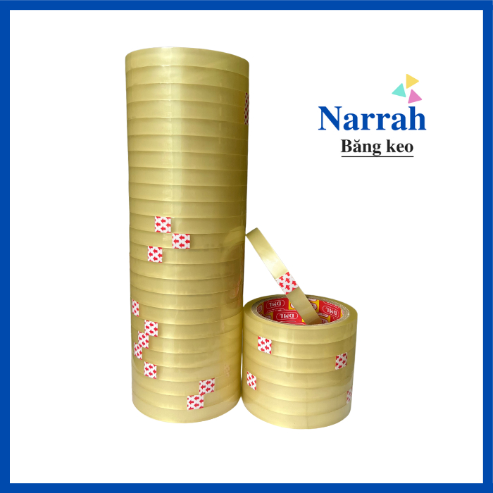 Băng keo trong, băng dính trong, băng keo dùng để dán quà size nhỏ 1.2cm, 1 cây 24 cuộn