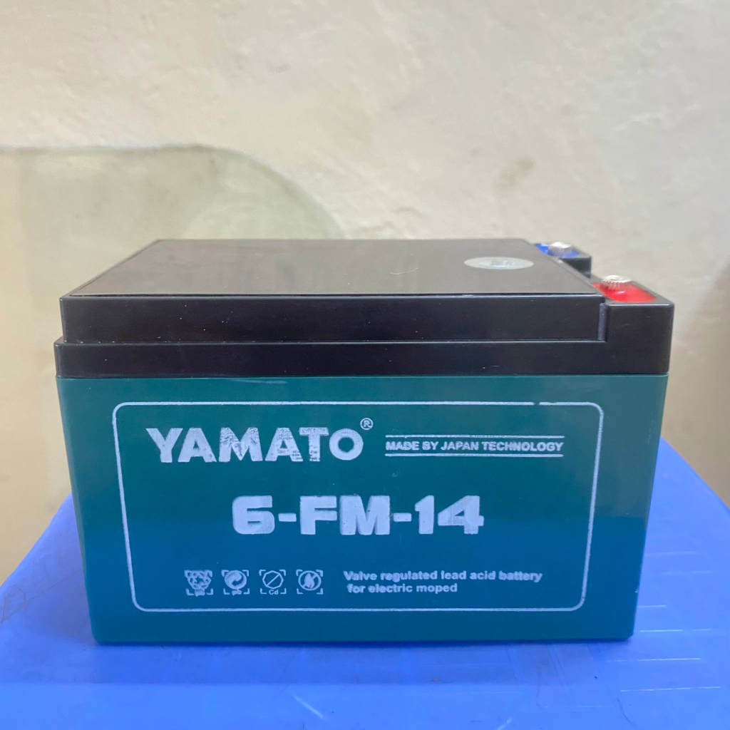Ắc quy xe đạp điện 12V 14Ah Yamato 6-dzf-14,6fm-14 dùng cho xe nijia, giant, honda, yamaha, hkbike, 133m