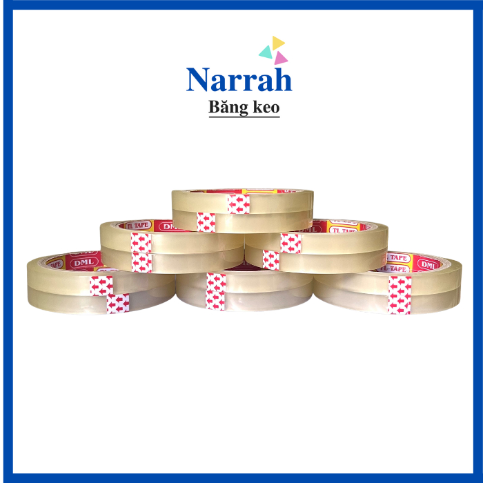 Băng keo trong, băng dính trong, băng keo dùng để dán quà size nhỏ 1.2cm, 1 cây 24 cuộn