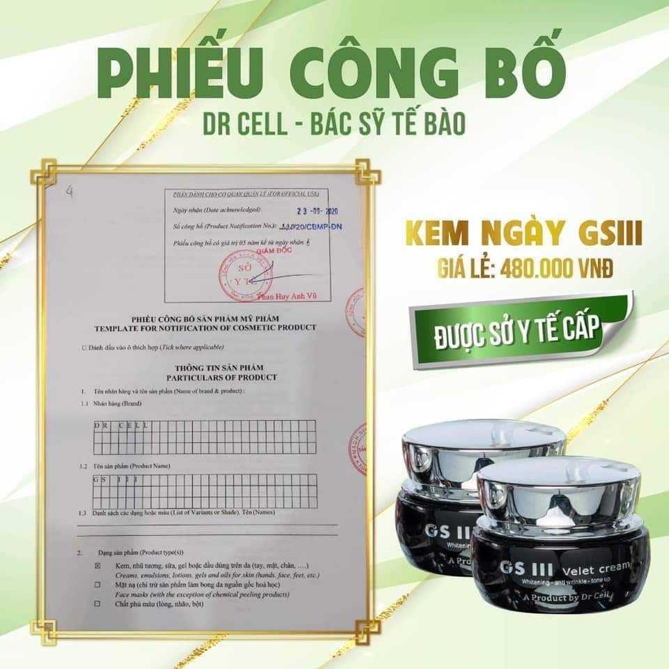 Kem Ngày GS3  kem dưỡng trắng da- Giúp Da Căng Bóng, trẻ Hóa Da, Thể Tích 30g