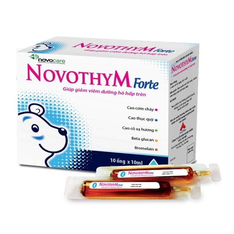 Ống uống Novothym forte 10 ml hỗ trợ giảm viêm đường hô hấp, tăng đề kháng cho bé