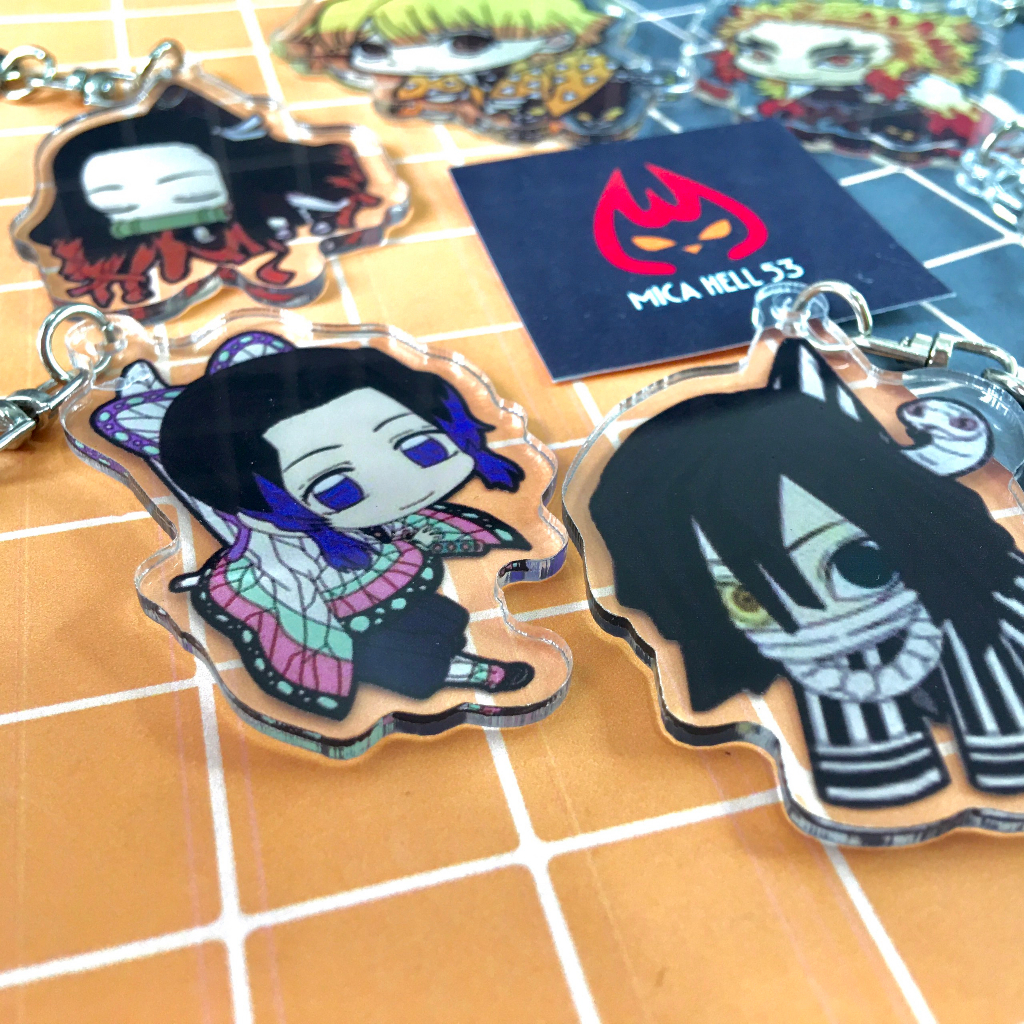 Móc Chìa Khóa Anime Kimetsu No Yaiba Keychain Thanh Gươm Diệt Quỷ Acrylic Chibi Treo