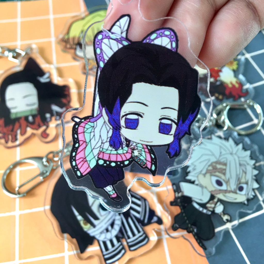 Móc Chìa Khóa Anime Kimetsu No Yaiba Keychain Thanh Gươm Diệt Quỷ Acrylic Chibi Treo
