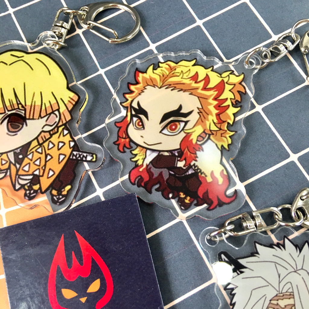 Móc Chìa Khóa Anime Kimetsu No Yaiba Keychain Thanh Gươm Diệt Quỷ Acrylic Chibi Treo