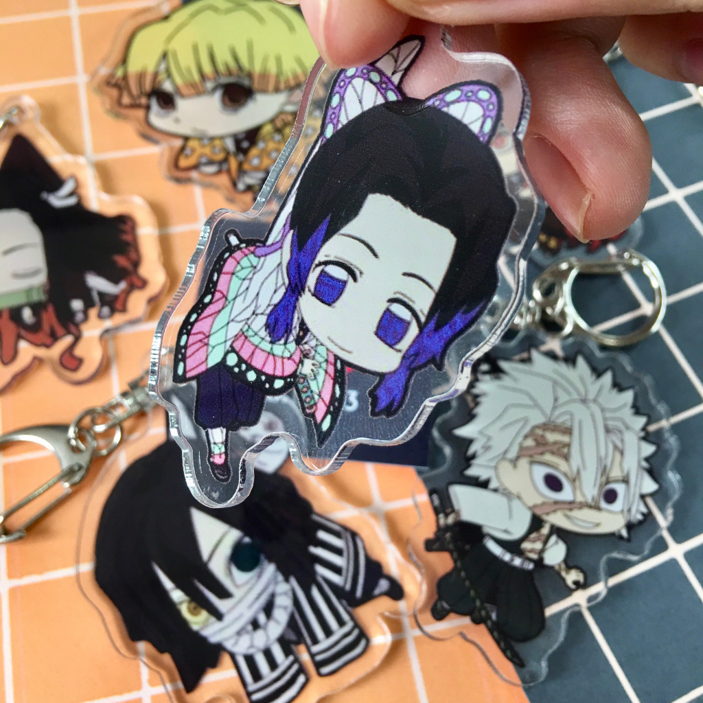 Móc Chìa Khóa Anime Kimetsu No Yaiba Keychain Thanh Gươm Diệt Quỷ Acrylic Chibi Treo