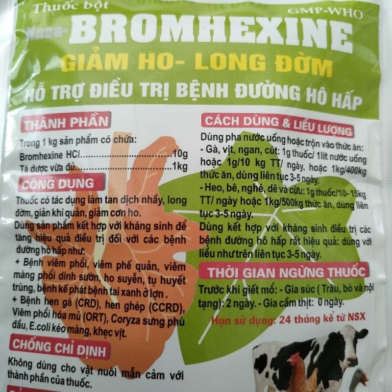 Bromhexine 100g giảm ho, long đờm.