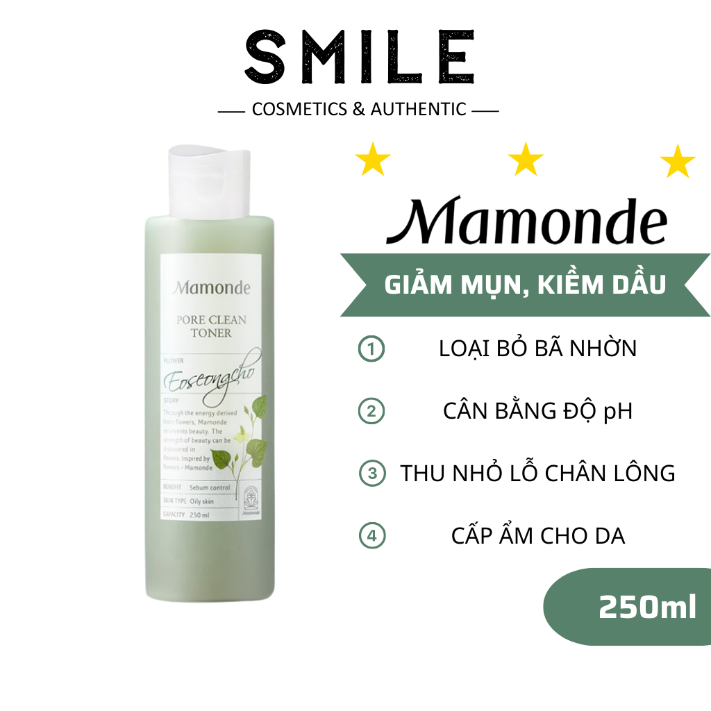Nước hoa hồng diếp cá Mamonde Toner cấp ẩm kiềm dầu 250ml