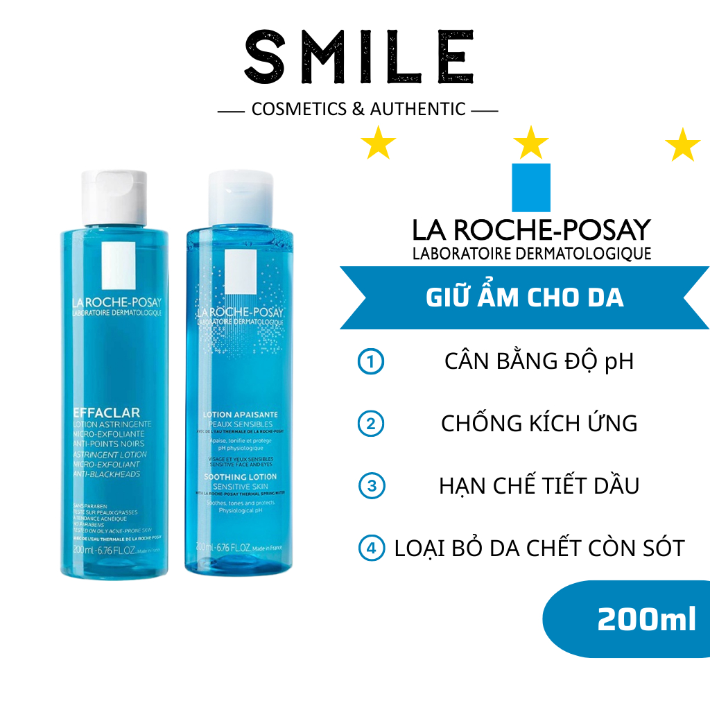 Nước hoa hồng Toner La Roche Posay Effaclar dành cho da dầu, nhậy cảm 200ml