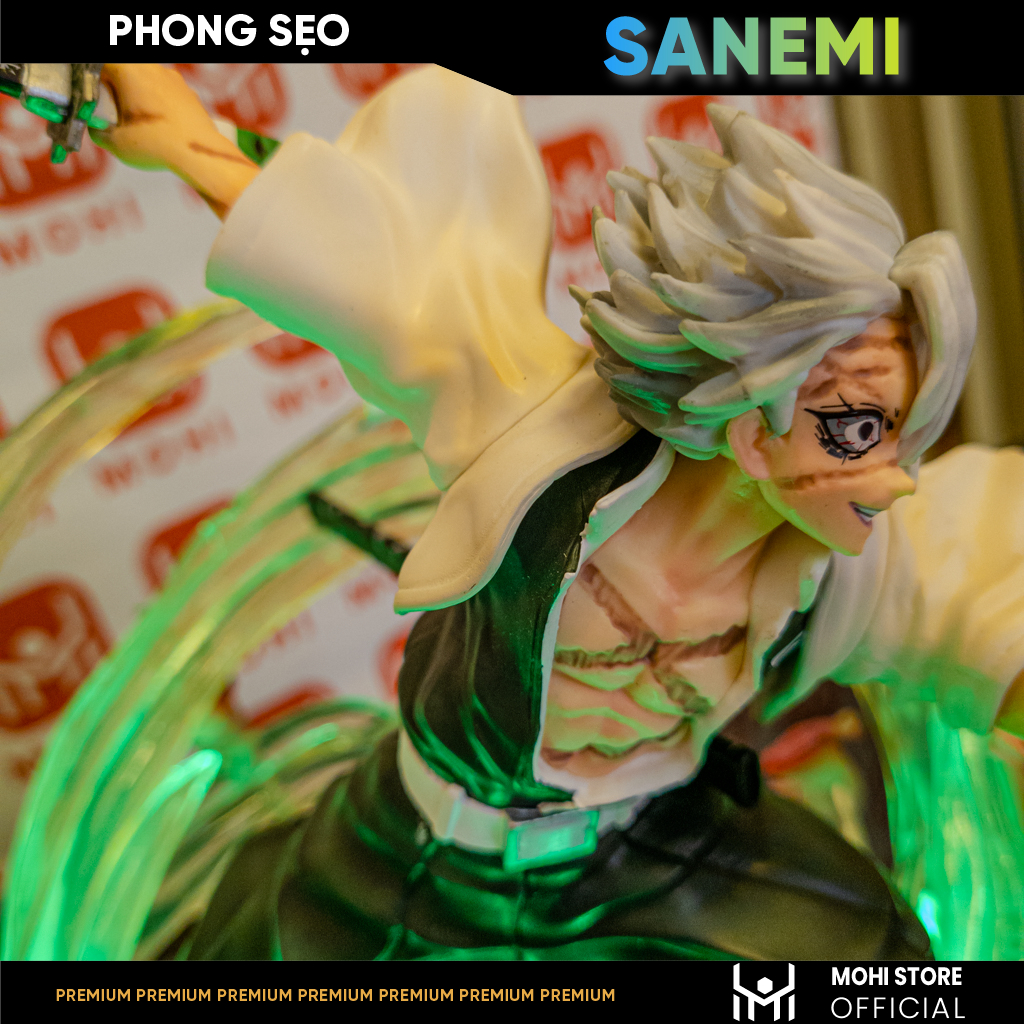 Mô Hình Phong Trụ Sanemi Shinazugawa chiến đấu có led siêu đẹp - Figure Thanh gươm diệt quỷ - Có Vỏ Hộp màu