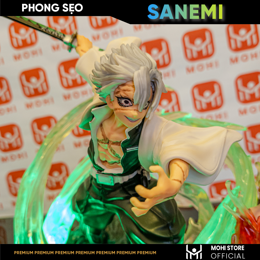 Mô Hình Phong Trụ Sanemi Shinazugawa chiến đấu có led siêu đẹp - Figure Thanh gươm diệt quỷ - Có Vỏ Hộp màu