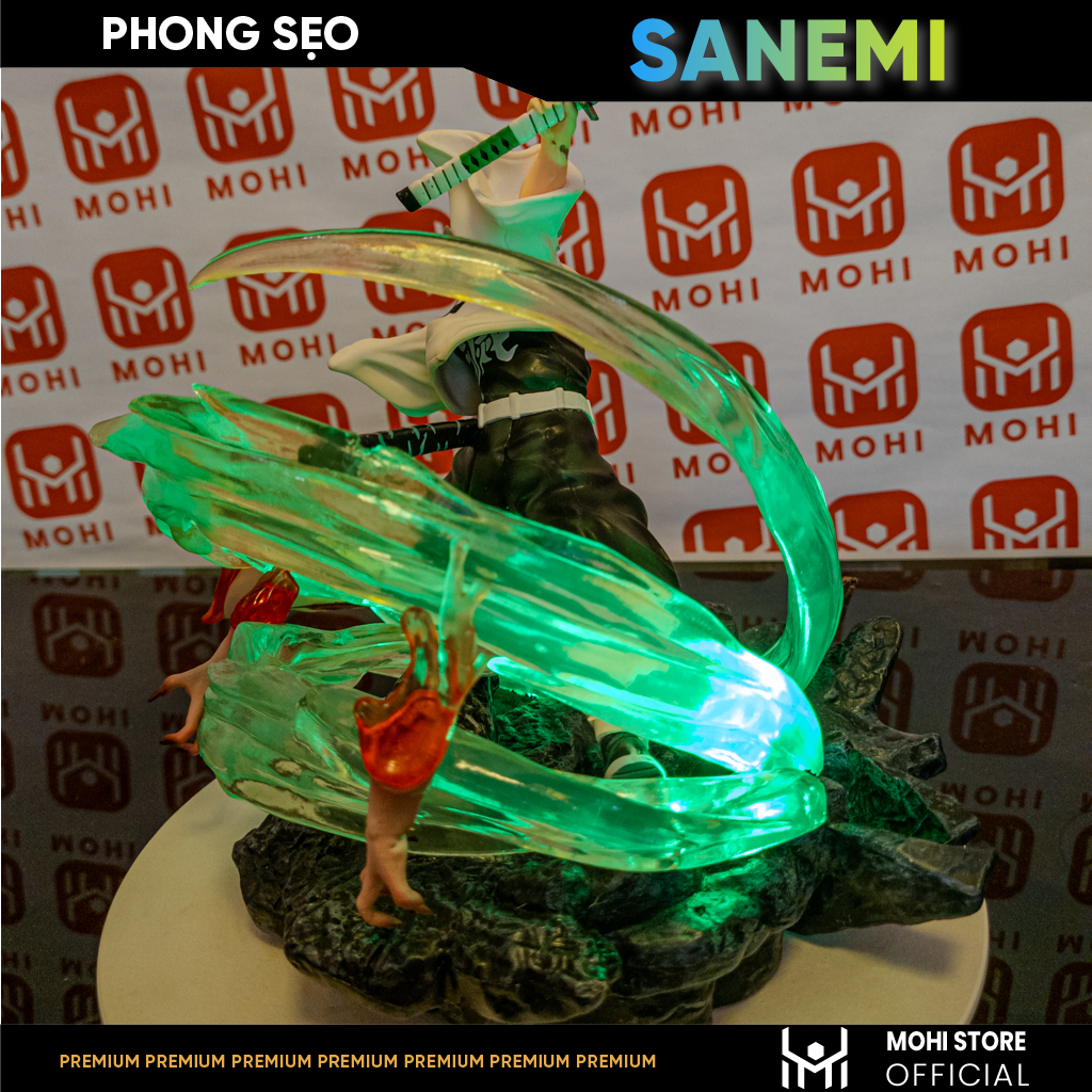 Mô Hình Phong Trụ Sanemi Shinazugawa chiến đấu có led siêu đẹp - Figure Thanh gươm diệt quỷ - Có Vỏ Hộp màu