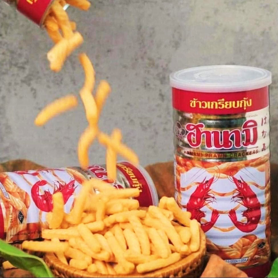 Snack Tôm Hanami Thái Lan Lon 110gr chính hãng