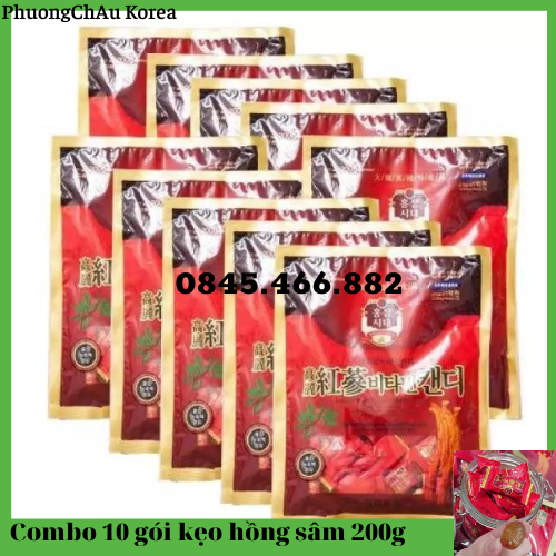 (Combo 10 gói) Kẹo Hồng Sâm Vitamin Hàn Quốc 200g