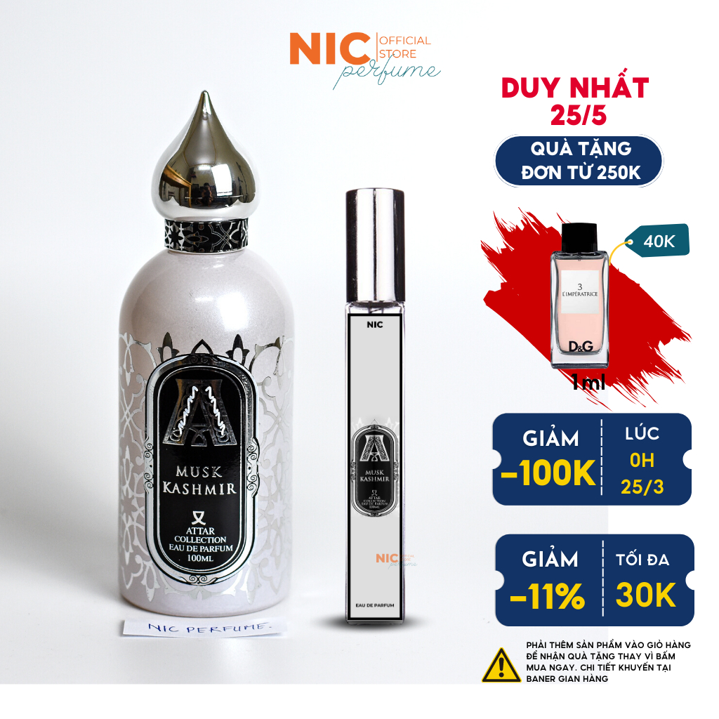 10ml Musk Kashmir Attar Collection | Nước hoa unisex