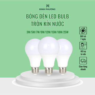 Bóng đèn led tròn 3w 5w 7w 9w 12w 15w 18w 25w ánh sáng trắng, ánh sáng vàng siêu sáng tiết kiệm điện
