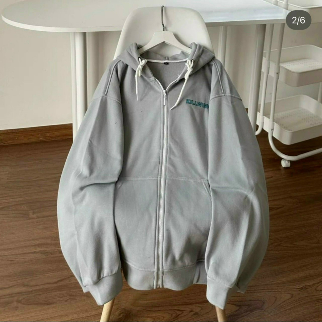 Áo Khoác Nỉ Nam Nữ From Rộng Thêu Chữ 2 Mặt LK8009JH