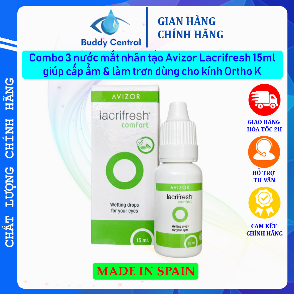 Combo 3 Nước nhỏ mắt nhân tạo Avizor Lacrifresh Comfort 15ml - Buddy Central
