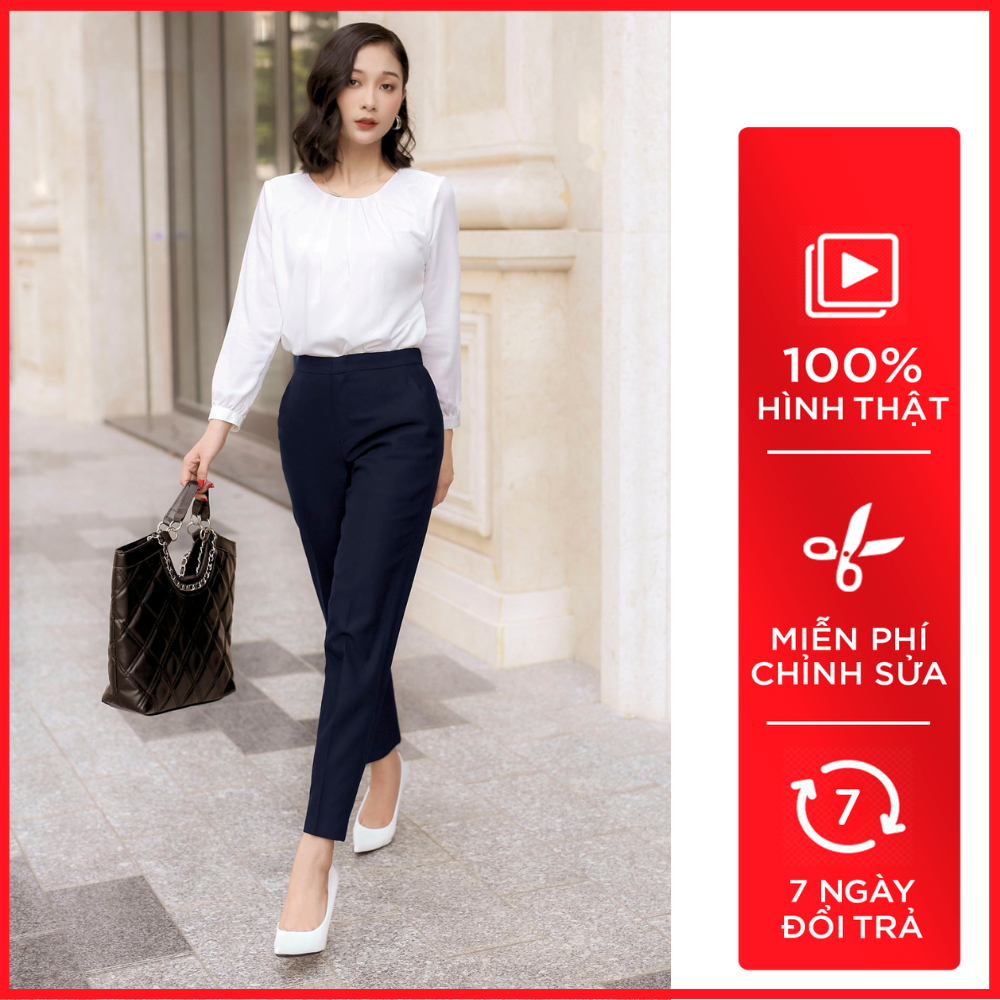 Quần lưng thun xanh đen_REAL