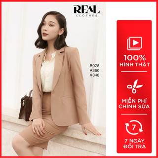 Blazer dài tay dài cafe sữa_REAL