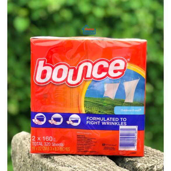 Giấy thơm quần áo Bounce của mỹ Bounce Dryer Sheets Outdoor Fresh làm mềm vải